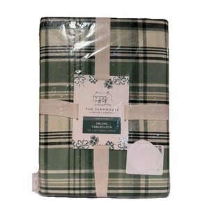 Rachel Ashwell The Farmhouse Tablecloth Green Plaid Oblong 60x84 St Patrick's